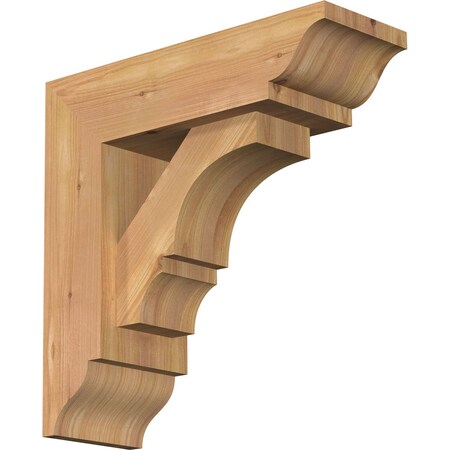 Ekena Millwork Balboa Traditional Smooth Bracket w/ Offset Brace, Western Red Cedar, 5 1/2"W x 16"D x 16"H BKT0604X16X16BOA01SWR